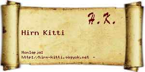 Hirn Kitti névjegykártya